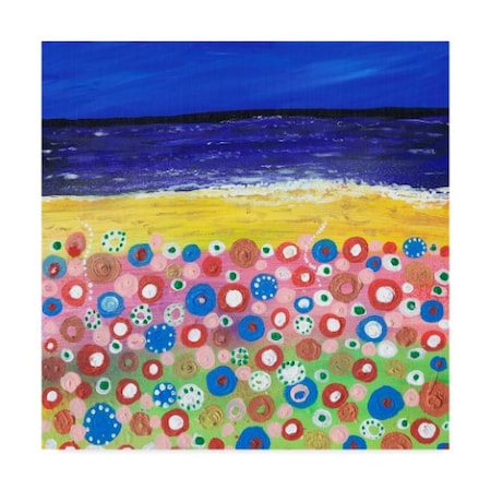 Caroline Duncan Art 'Flowers By The Beach' Canvas Art,18x18